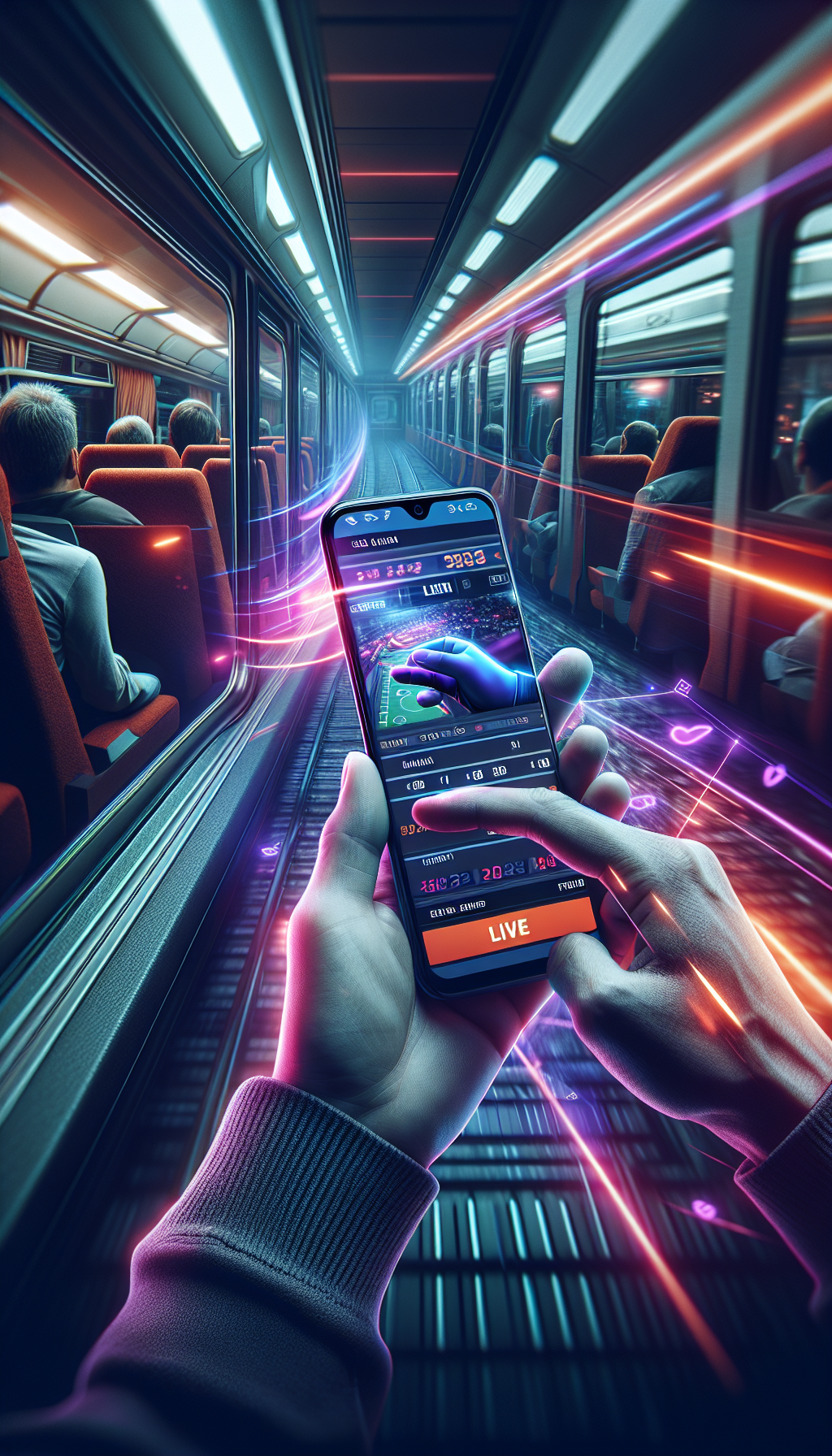 Persona apostando en BetWarrior app móvil en tiempo real desde su smartphone.